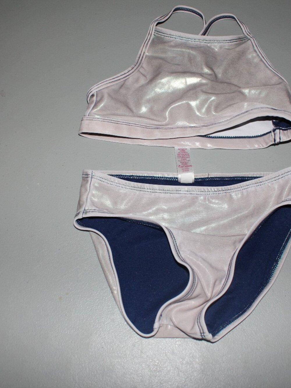 Silver & Blue 2 Pcs Justice Bikini Swimsuit Size 7